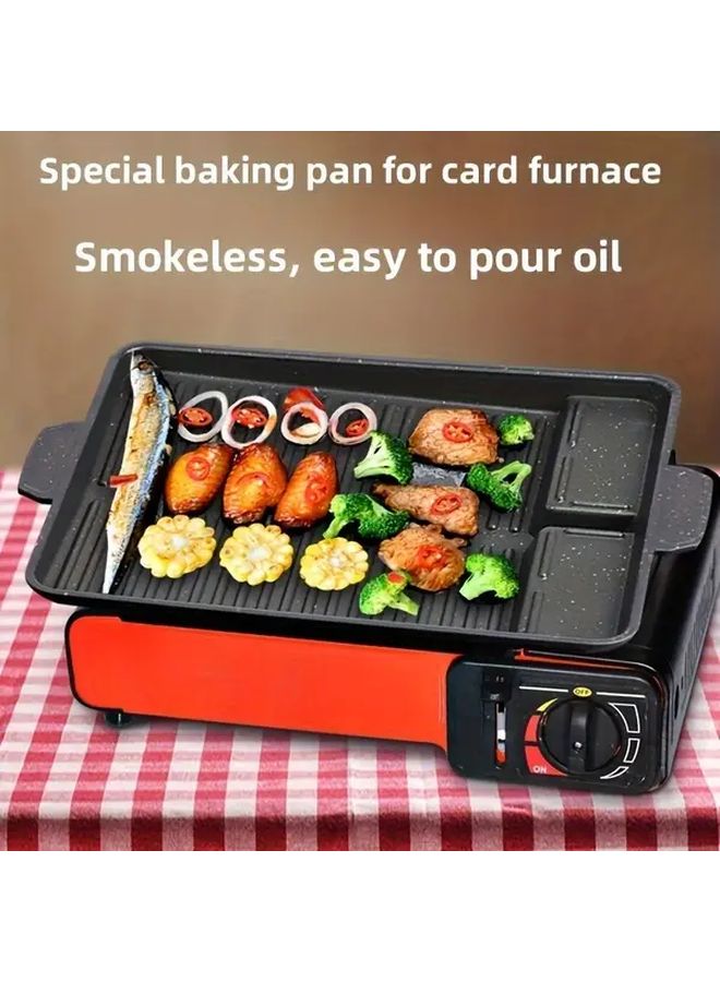 Heavy Duty Titanium Alloy Square Grill Pan Teppanyaki Griddle Rustproof Outdoor BBQ Tray - Image 1
